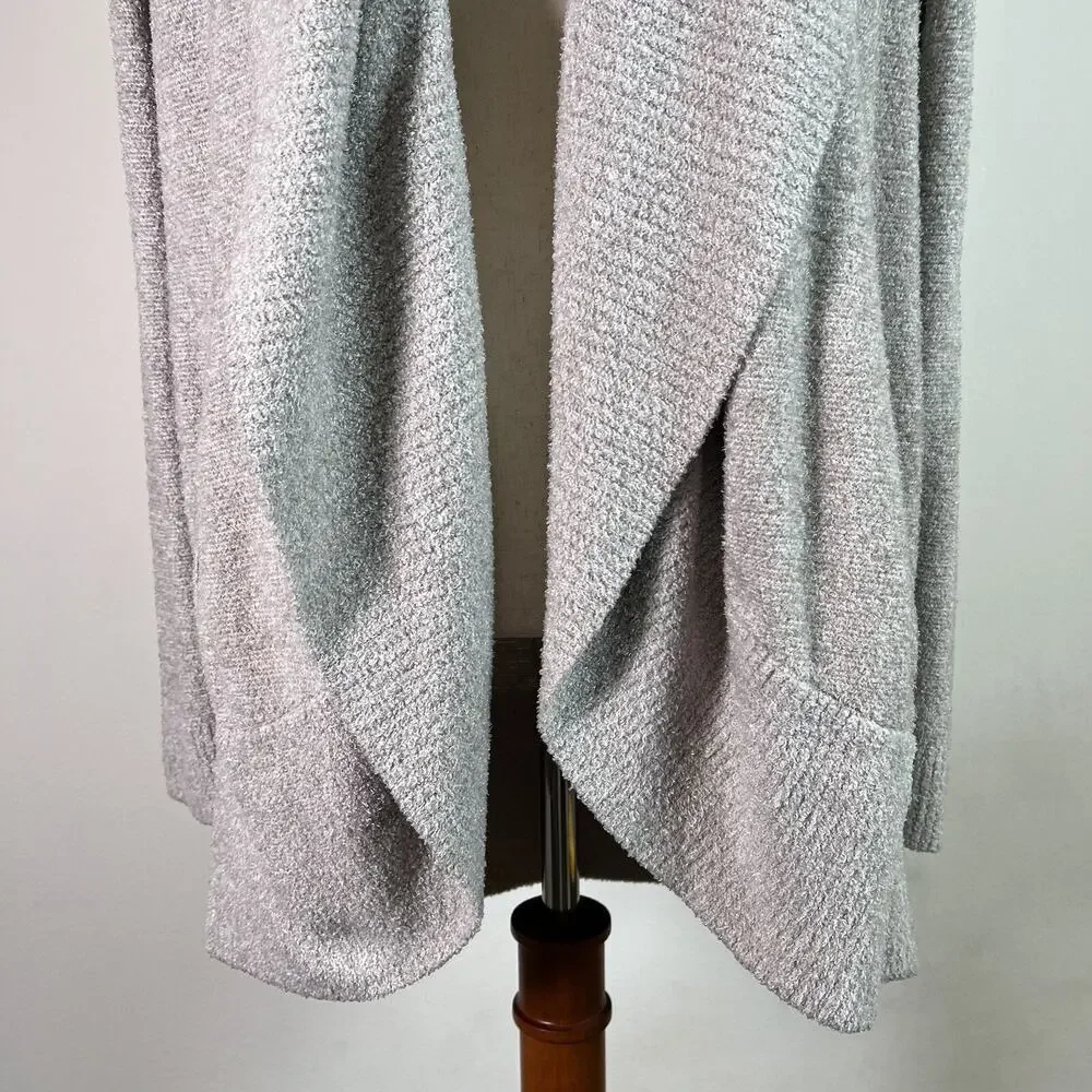 Barefoot Dreams CozyChic Lite Cardigan L/XL Grey Comfort Loungewear Pajama‎